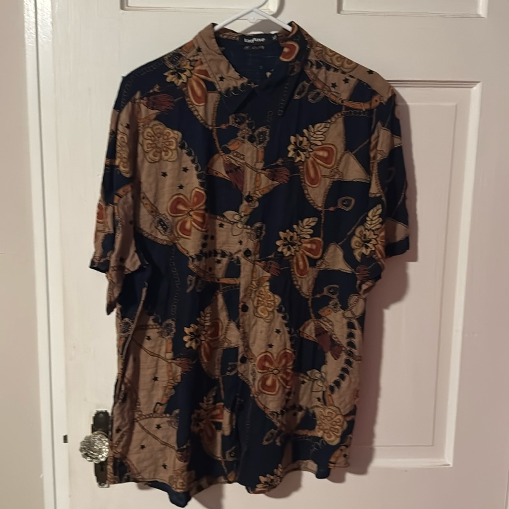 Vatpave Men's Short Sleeve Button Down XL Shirt